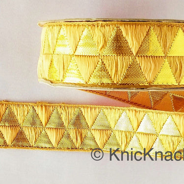Beige and Gold Jacquard Weaving Trim, Trim By 2 Yards, Craft Decorative Ribbon